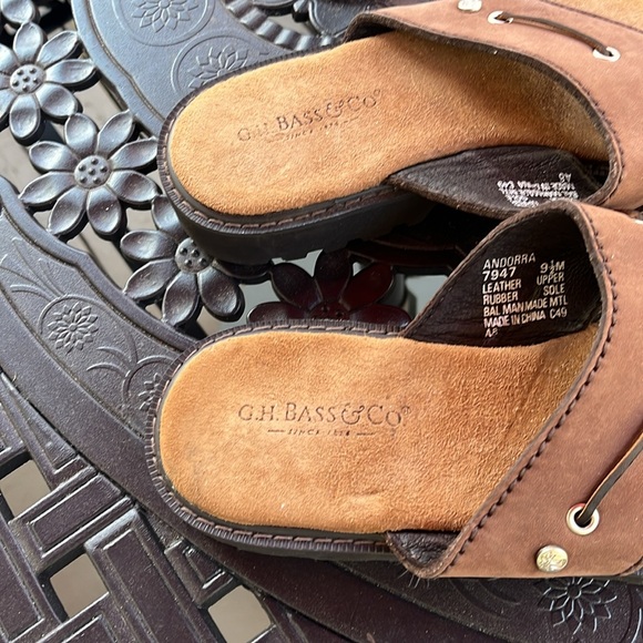 G.B. Bass &Co. Andorra brown leather sandals or things size 9 1/2 - Picture 4 of 8